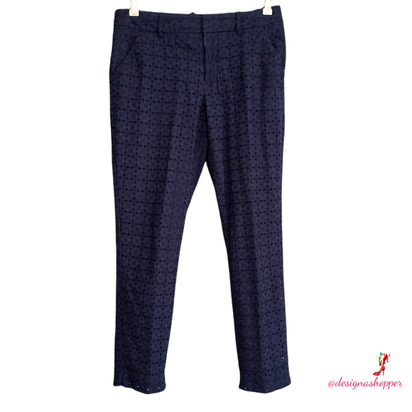Merona Pants - Merona Navy Blue Feminine Eyelet Pants 4